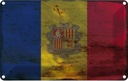 Blechschild 20x30 cm Andorra Andora Rost Flagge Fahne Wappen