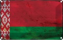 Blechschild 20x30 cm Weißrussland Belarus Rost Flagge Fahne Wappen
