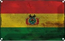 Blechschild 20x30 cm Bolivien Bolivia Rost Flagge Fahne Wappen