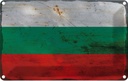Blechschild 20x30 cm Bulgarien Bulgaria Rost Flagge Fahne Wappen