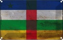 Blechschild 20x30 cm Zentralafrikanische Republik RO Flagge Fahne Wappen