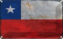 Blechschild 20x30 cm Chile Rost Flagge Fahne Wappen