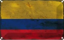 Blechschild 20x30 cm Kolumbien Colombia Rost Flagge Fahne Wappen