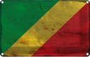 Blechschild 20x30 cm Kongo the Congo Rost Flagge Fahne Wappen