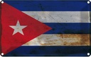 Blechschild 20x30 cm Kuba Cuba Rost Flagge Fahne Wappen
