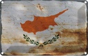 Blechschild 20x30 cm Zypern Cyprus Rost Flagge Fahne Wappen
