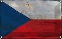 Blechschild 20x30 cm Tschechien Czech Republic Rost Flagge Fahne Wappen