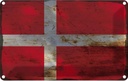 Blechschild 20x30 cm Dänemark Denmark Rost Flagge Fahne Wappen