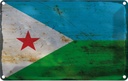 Blechschild 20x30 cm Dschibuti Djibouti Rost Flagge Fahne Wappen