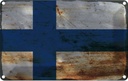 Blechschild 20x30 cm Finnland Finland Rost Flagge Europa Fahne Wappen