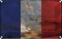Blechschild 20x30 cm Frankreich France Rost Flagge Fahne Wappen