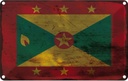 Blechschild 20x30 cm Grenada Rost Flagge Fahne Wappen