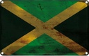 Blechschild 20x30 cm Jamaika Jamaica Rost Flagge Fahne Wappen