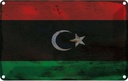 Blechschild 20x30 cm Libyen Libya Rost Flagge Fahne Wappen