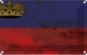 Blechschild 20x30 cm Liechtenstein Rost Flagge Fahne Wappen