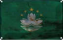 Blechschild 20x30 cm Macau Rost Flagge Fahne Wappen