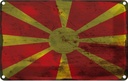 Blechschild 20x30 cm Mazedonien Macedonia Rost Flagge Fahne Wappen
