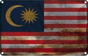 Blechschild 20x30 cm Malaysia Rost Flagge Fahne Wappen
