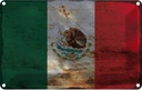 Blechschild 20x30 cm Mexiko Mexico Rost Flagge Fahne Wappen
