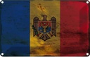 Blechschild 20x30 cm Moldau Moldova Rost Flagge Fahne Wappen
