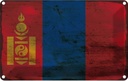 Blechschild 20x30 cm Mongolei Mongolia Rost Flagge Fahne Wappen