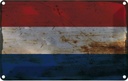 Blechschild 20x30 cm Niederlande Netherlands Rost Flagge Fahne Wappen