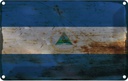 Blechschild 20x30 cm Nicaragua Rost Flagge Fahne Wappen