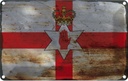 Blechschild 20x30 cm Nordirland Rost Flagge Fahne Wappen