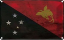 Blechschild 20x30 cm Papua?Neuguinea New Guinea Rost Flagge Fahne Wappen
