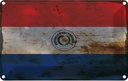 Blechschild 20x30 cm Paraguay Rost Flagge Fahne Wappen