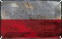 Blechschild 20x30 cm Polen Poland Rost Flagge Fahne Wappen