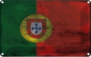 Blechschild 20x30 cm Portugal Rost Flagge Fahne Wappen