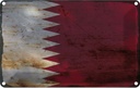 Blechschild 20x30 cm Katar Qatar Rost Flagge Fahne Wappen