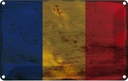 Blechschild 20x30 cm Rumänien Romania Rost Flagge Fahne Wappen