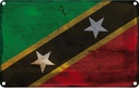 Blechschild 20x30 cm St. Kitts und Nevis Rost Flagge Fahne Wappen
