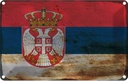 Blechschild 20x30 cm Serbien Serbia Rost Flagge Fahne Wappen