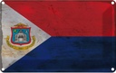 Blechschild 20x30 cm Sint Maarten Rost Flagge Fahne Wappen