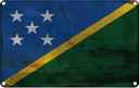 Blechschild 20x30 cm Salomonen Solomon Islands Rost Flagge Fahne Wappen