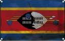 Blechschild 20x30 cm Swasiland Eswatini Rost Flagge Fahne Wappen