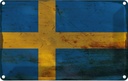 Blechschild 20x30 cm Schweden Sweden Rost Flagge Fahne Wappen