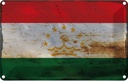 Blechschild 20x30 cm Tadschikistan Tajikistan Rost Flagge Fahne Wappen