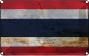 Blechschild 20x30 cm Thailand Rost Flagge Fahne Wappen