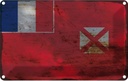 Blechschild 20x30 cm Wallis und Futuna Rost Flagge Fahne Wappen