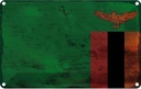 Blechschild 20x30 cm Sambia Zambia Rost Flagge Fahne Wappen