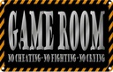 Blechschild 20x30 cm Game Room no cheating crying Warnschild Hinweisschild Sicherheit Vorsicht