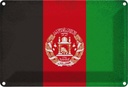 Blechschild 20x30 cm Afghanistan Vintage Flagge Fahne Wappen