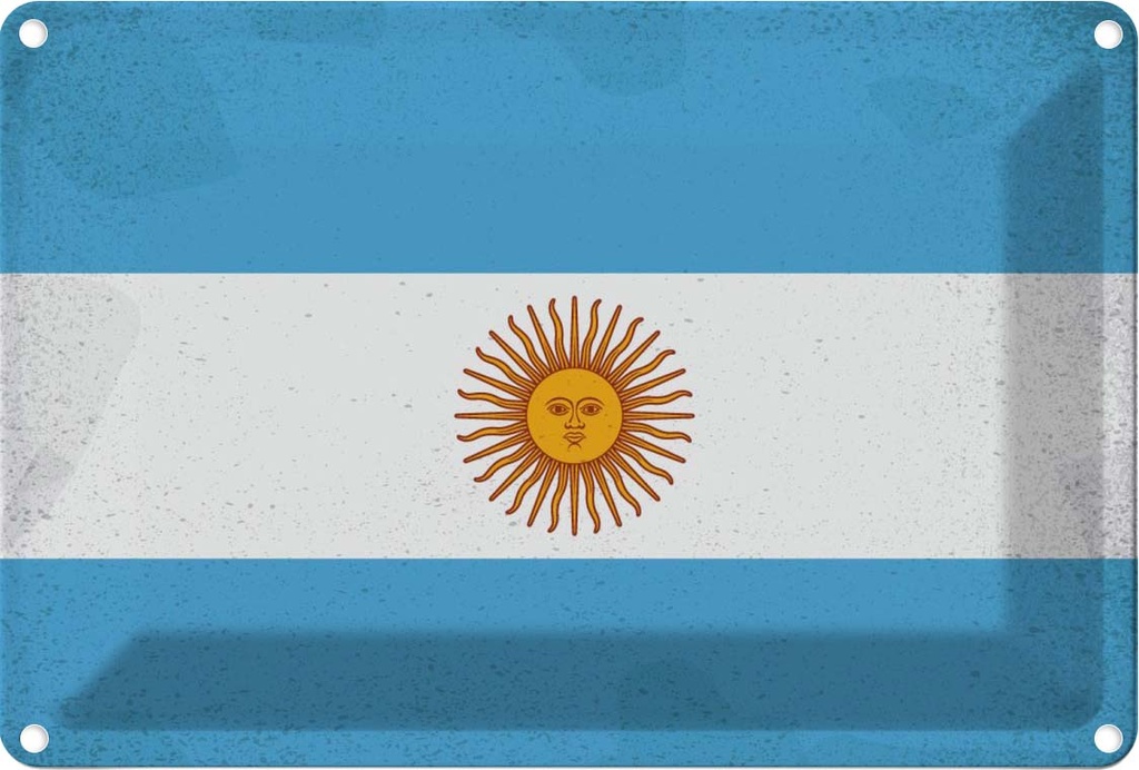 Blechschild 20x30 cm Argentinien Argentina Vintage Flagge Fahne Wappen