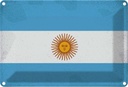 Blechschild 20x30 cm Argentinien Argentina Vintage Flagge Fahne Wappen