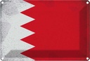 Blechschild 20x30 cm Bahrain Vintage Flagge Fahne Wappen