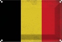 Blechschild 20x30 cm Belgien Belgium Vintage Flagge Fahne Wappen